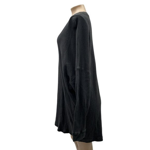 Free People Waffle Knit Oversized Dolman Sleeve Tunic Pullover Gray Women XS‎ - Picture 4 of 10